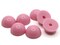 7 22mm Bubblegum Pink Round Vintage Lucite Plastic Cabochons Flat Back Dome Cabochons